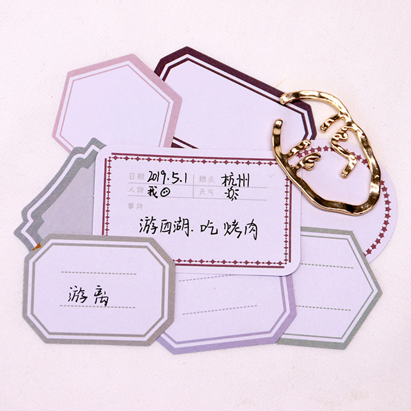 50Pcs/pack Vintage Writable Note Sticker Pack DIY Decorative Scrapbook Adhesive Labels Stickers Flakes Journal Supplies