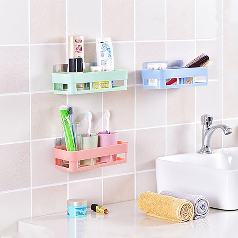 Badkamer Rekken Muur Hoek Opbergrek Organisator Douche Shampoo Houder Wc Zuignap Opbergrek Badkamer Accessoires