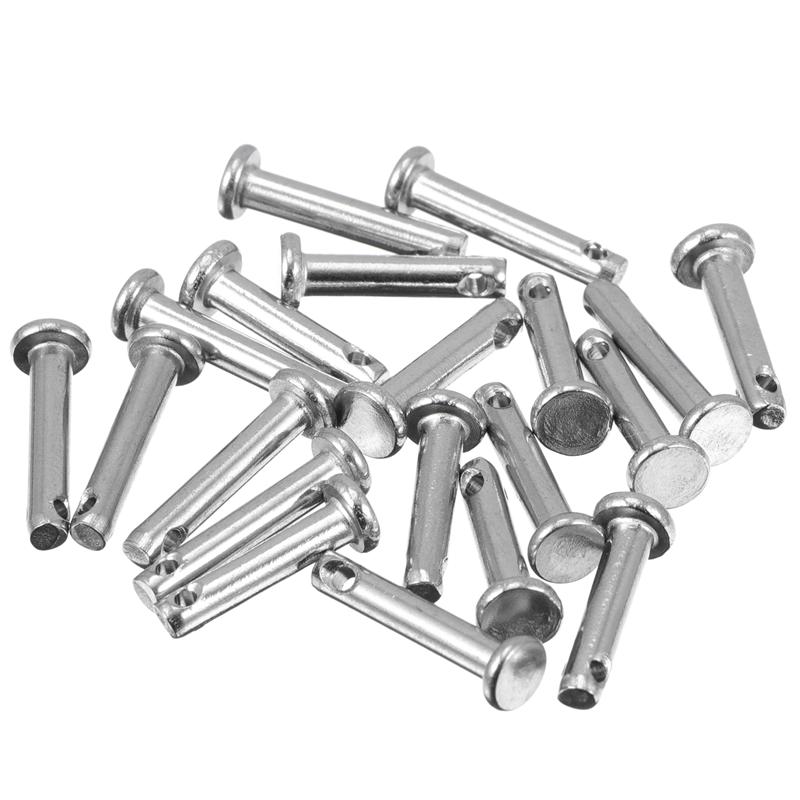 20pcs Stainless Steel Flat Head Pin Door Bolts Sturdy Clevis Fastener With Single Hole