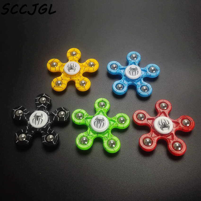 SCCJGL Toys Spider Pattern Hand Spinner Five Metal beads Fidget Spinner & fidgets Adults Children stress wheel autisms Toys