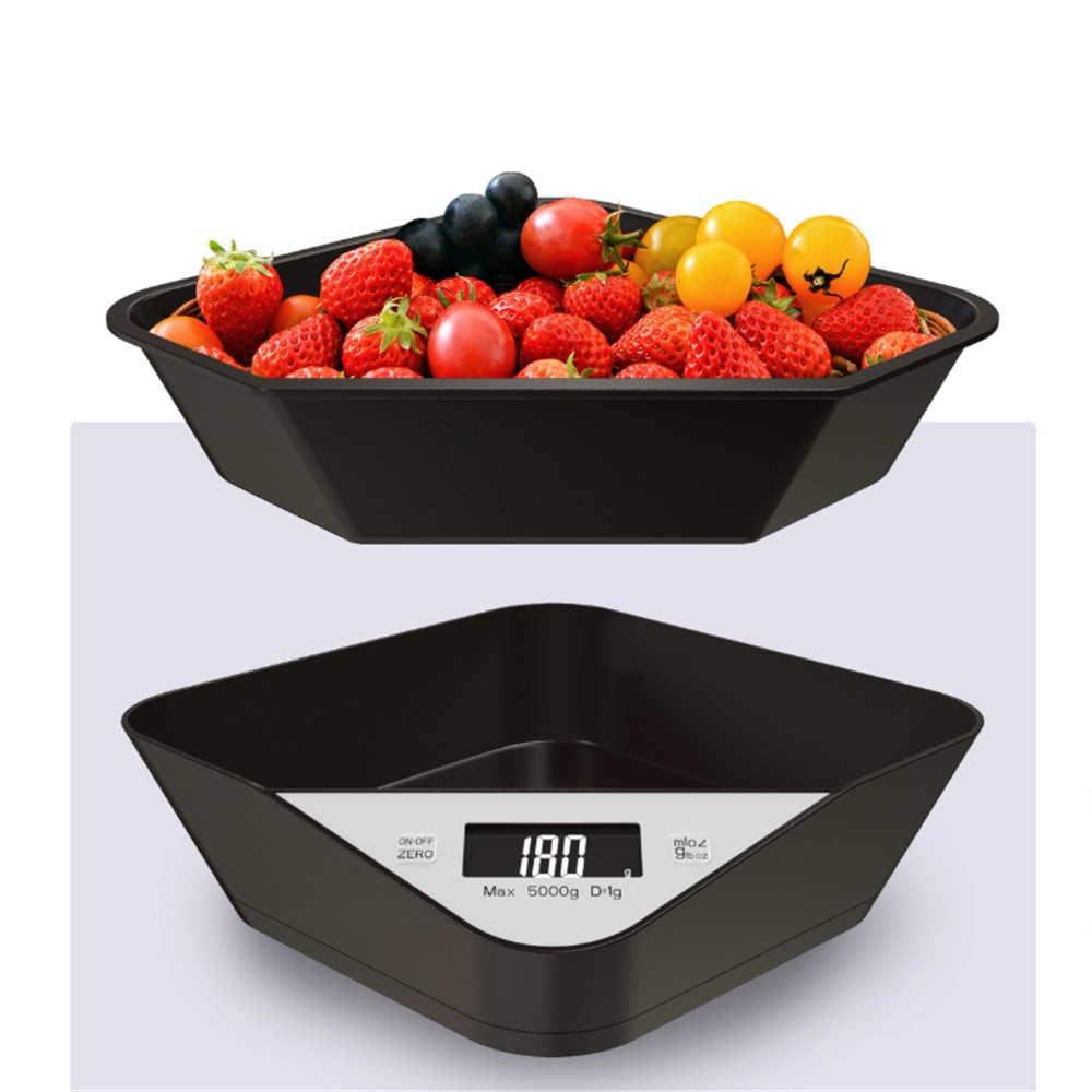 Kitchen Scale Digital Electronic Weighing Scale Coffee Scale Household Baked Food Scale Tray Scale 5KG/1g Cat Dog Pet Scale