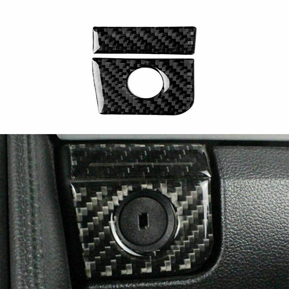 Carbon Fiber Car Inner Stickers Storage Box Switch Sticker Cover Trim For Ford Mustang Accessories