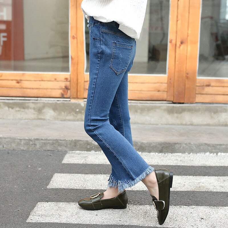 Piger jeans teenager piger denim bukser slanke skinny børn brede ben bomuld afslappet børn piger jeans 4 5 7 9 11 13 år gammel