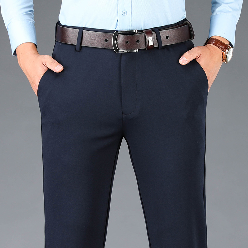 Pantalon de costume d'affaires décontracté pour hommes, pantalon de sport extensible, grande taille, ample et droit, printemps-automne