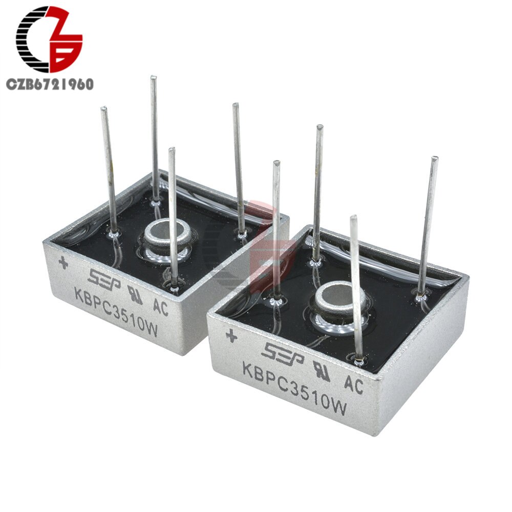 Conmutador KBPC1010 KBPC1510 KBPC2510 KBPC3510 KBPC3510W KBPC5010 Power Puente rectificador de diodo 15A 25A 35A 50A 1000V KBPC: KBPC3510W 35A 1000V