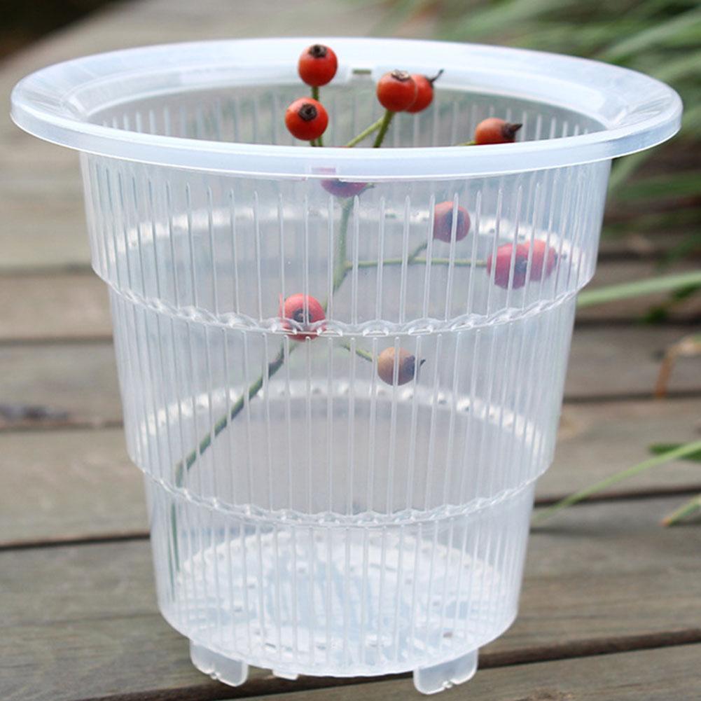 Vasi per orchidee in plastica trasparente da 10cm/12cm/15cm con fori funzione di potatura dell'aria e fessure per la crescita delle radici vaso da fiori in plastica