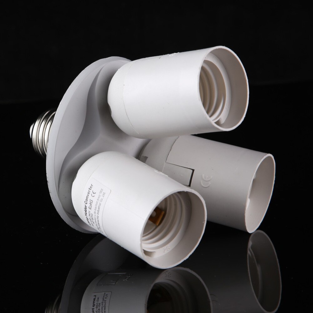 E27 Lampeholder adapter 3 i 1 / 4 i 1 - splitter til Softboks - 110V-240V