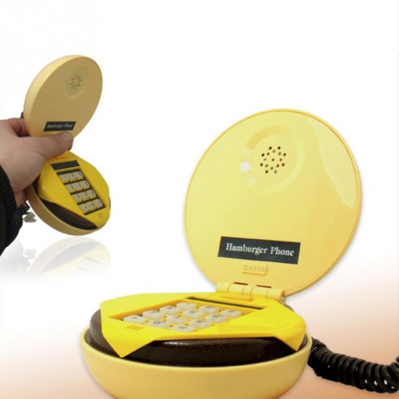 [Temil] Durable CB2 Novetly Juno Hamburger Cheeseburger Burger Corded Phone Novelty Really Telephone bread model phone Cute