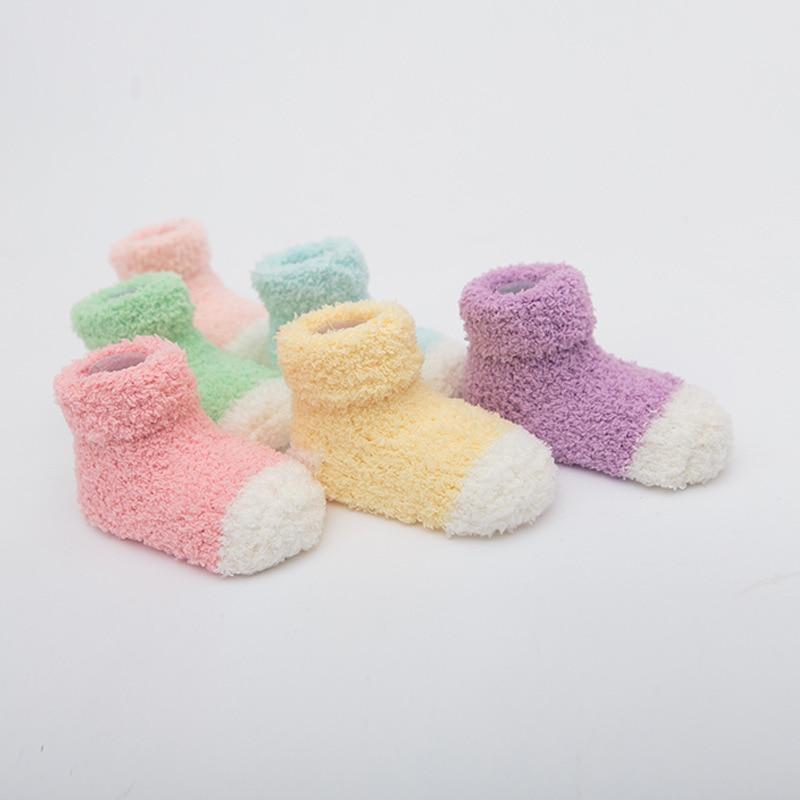 Baby freundlicher Korallen Vlies Socken Winter Warme Socken für Neugeborene Jungen Mädchen Dicke Weiche Warme Socken Baby Kleinkind Kleidung Zubehör