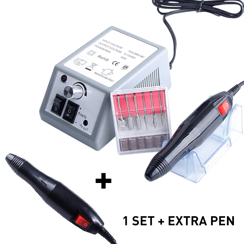 Manicureset met vervangende pen voor manicure, pedicure, vijlen, gereedschapsset, gelnagelriemverwijderaar, keramische snijder: Grijze set met pen / Ons