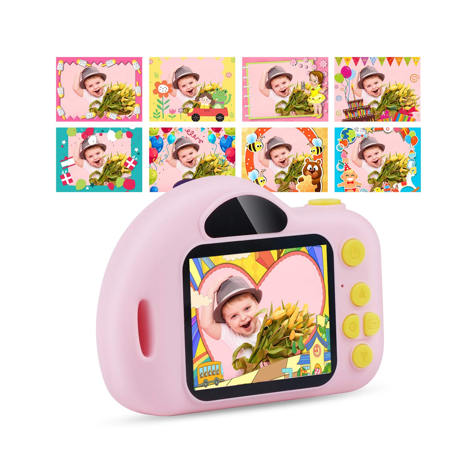 Kids Camera Toys HD 1080P Digital Photo selfie Video Camera Children Digital Zoom Camcorder with Flash Memory Card