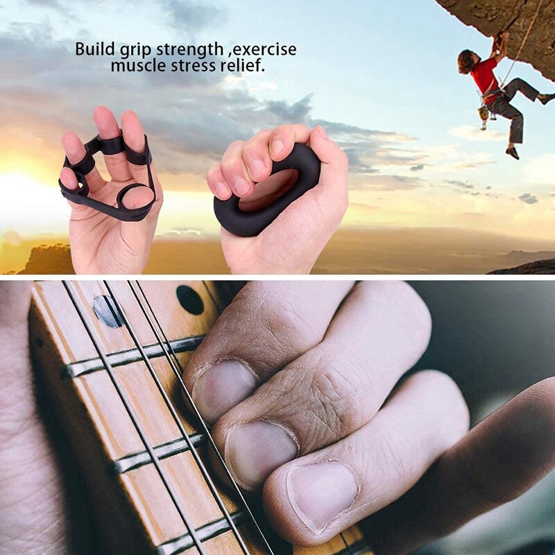 6PCS Counting Gripper Finger Tensioner Silicone Gripper Finger Gripper Grip Ring Fitness Equipment Set