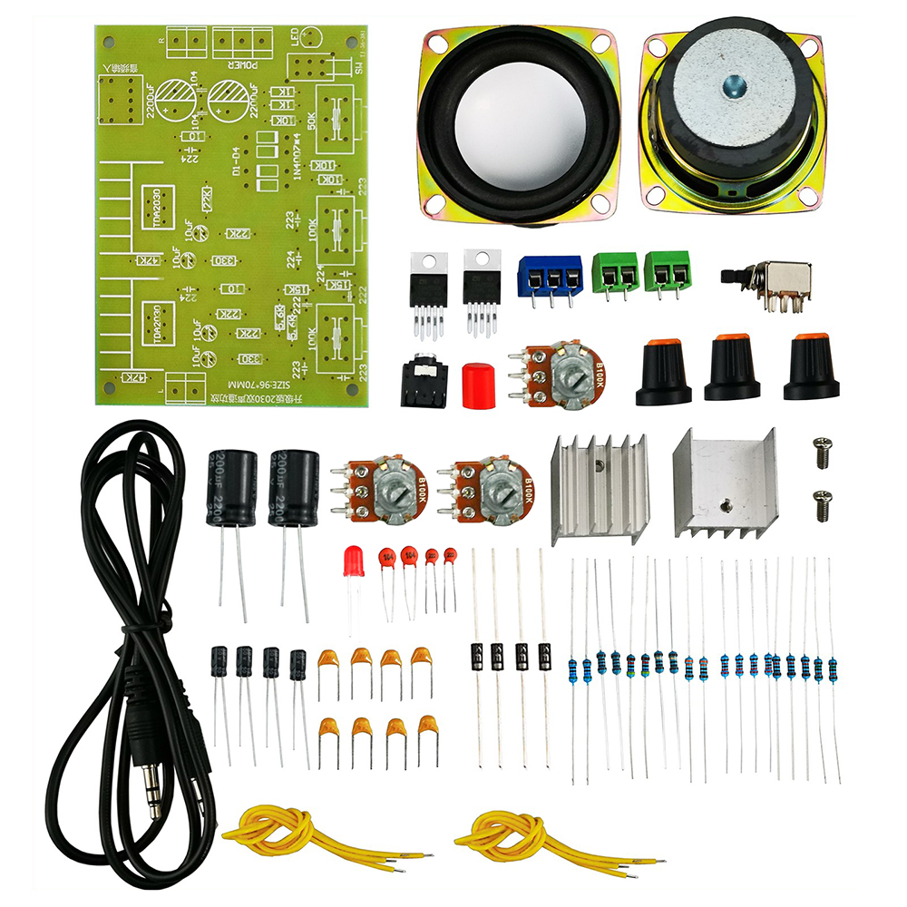 Kit de amplificador de doble canal TDA2030, altavoz, ensamblaje de entrenamiento de producción electrónica DIY, montaje de soldadura
