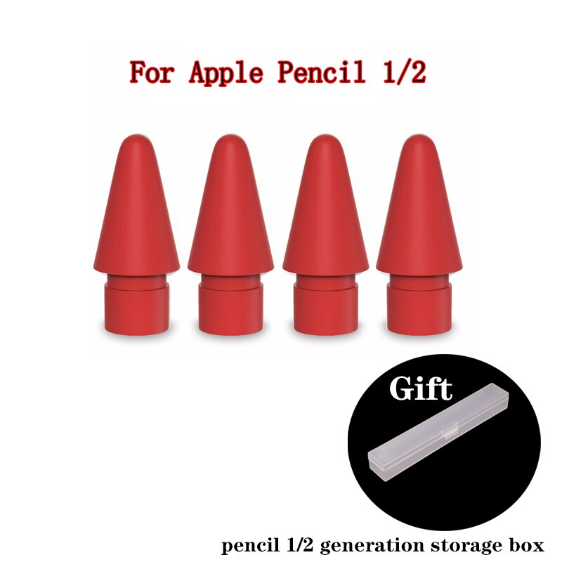 Per Apple Pencil Tip punta di ricambio di ricambio per Apple Pencil 1a 2a generazione di stilo per Apple pencil nib peilinc pencil Tip: 4 Red pencil tip