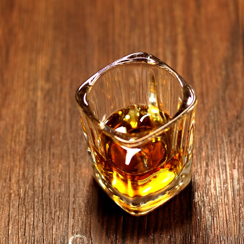 Sett  of 6 2 oz tung base firkantet form shotglass maskinlaget brennevinsglass for vodka brennevin med bar bryllup 60ml