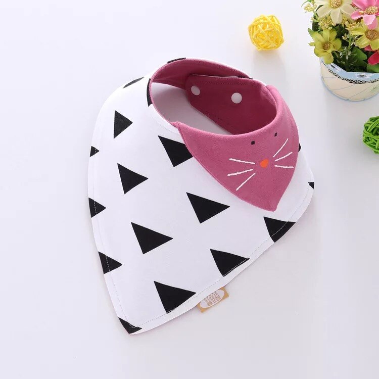 Reusable Washable Cotton Baby Bibs Burp Cloth Print Arrow Wave Triangle Bibs Cotton Adjustable Baby Meal Bib Infant Bibs: 6