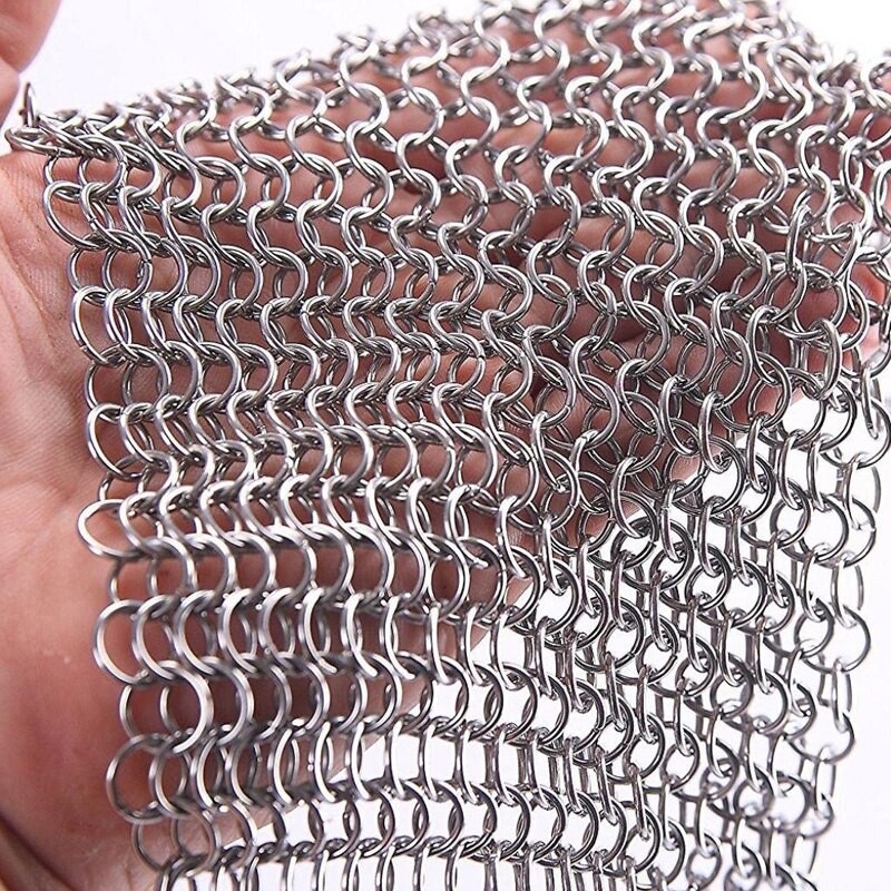 Edelstahl Gusseisen Reiniger 316L Kettenhemd Pfanne Schaber Scourer Draht Schüssel Topf Reinigung Küche Pinsel Startseite Zubehör