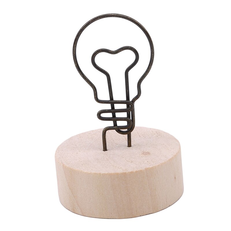 Log Clip Photo Folder Menu Number Log Clip Holder Wedding Party Table Decoration: light bulb
