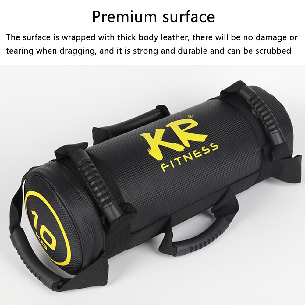 5kg 10kg Thick Leather Weight Sand Power Bag Built-in Filling Fitness Exercise Non-slip Widened Handle Strength Training Boxing