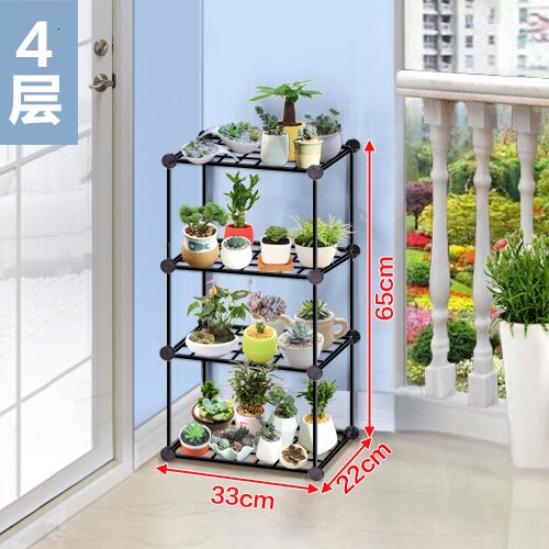 Assemble Disassembly And Assembly Many Function Shelf Originality Balcony Flower Rack: 3Plaidframe