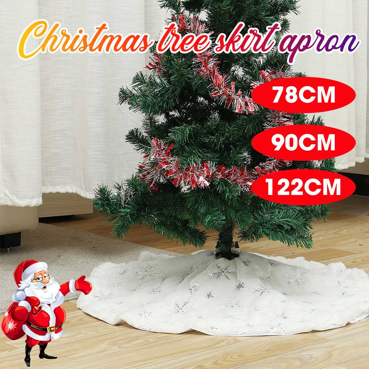 Kerstboom Decor Sneeuwvlok Wit Kerstboom Rok Bont Vilt Pluche Rok Voor Xmas Decoraties Kerst Xmas Tree Decor