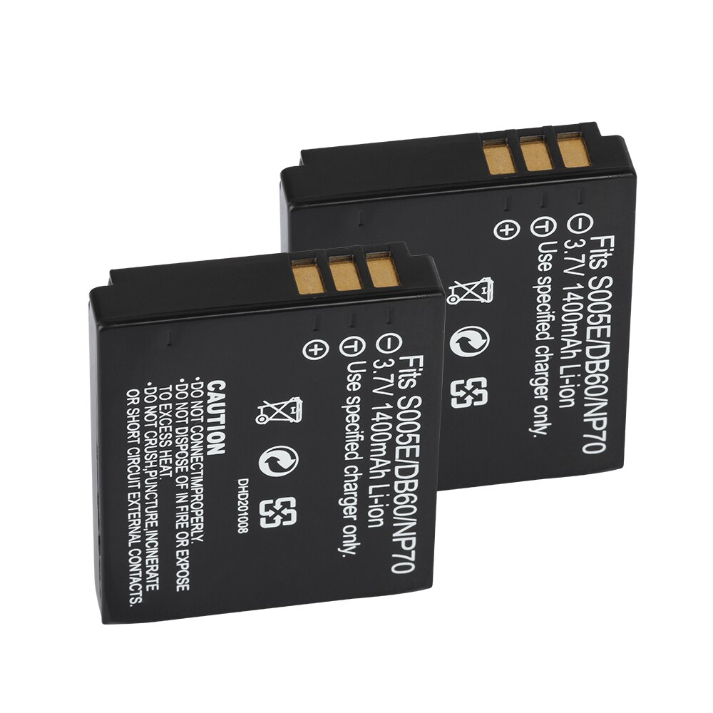 CGA-Batería de CGA-S005 S005E DB60 NP70, 1400mAh, para Panasonic Lumix DMC-FX180 LX1 LX2 LX3 FX01 FX07 FX100: 2 Battery