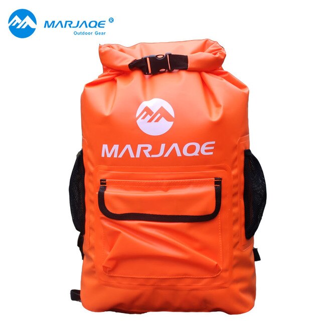 estilo RollTop mochila impermeable 22L arriba bolsa hermética 0,55 MM 500D Lona de PVC acolchado doble correas de hombro: Naranja