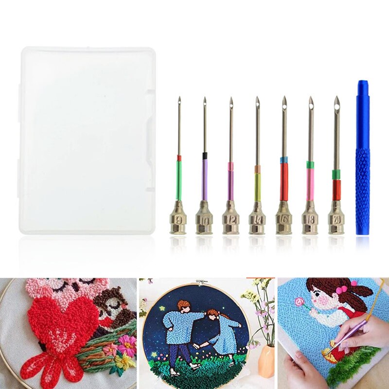 1 Set Embroidery Stitching Punch Needles Felting Punch Needles Embroidery Poking Cross Stitch Tools Crochet C66
