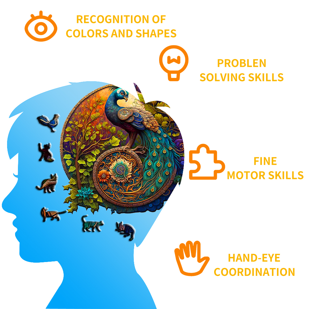 Wooden Jigsaw Puzzles-Wooden Puzzle Adult Unique Shape Advanced Phoenix Wooden Jigsaw Puzzle for Adult, Family Puzzles