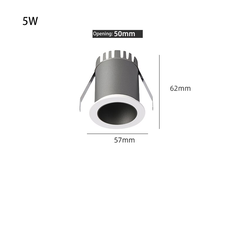 BRGT Led Mini Spot Lights Small Downlight Embedded Focos 2W5W7W Starlight Ceiling Lamp For Cabinet Display Wine Indoor Lighting: 5W / 6000K white light