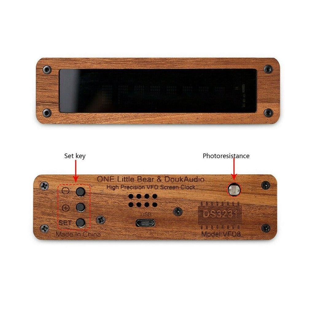 mini klasyczny VFD zegar próżniowy fluorescencyjny wyświetlacz rura biurko graba półka zegary ambona elektroniczne zegary stołbyć winnym