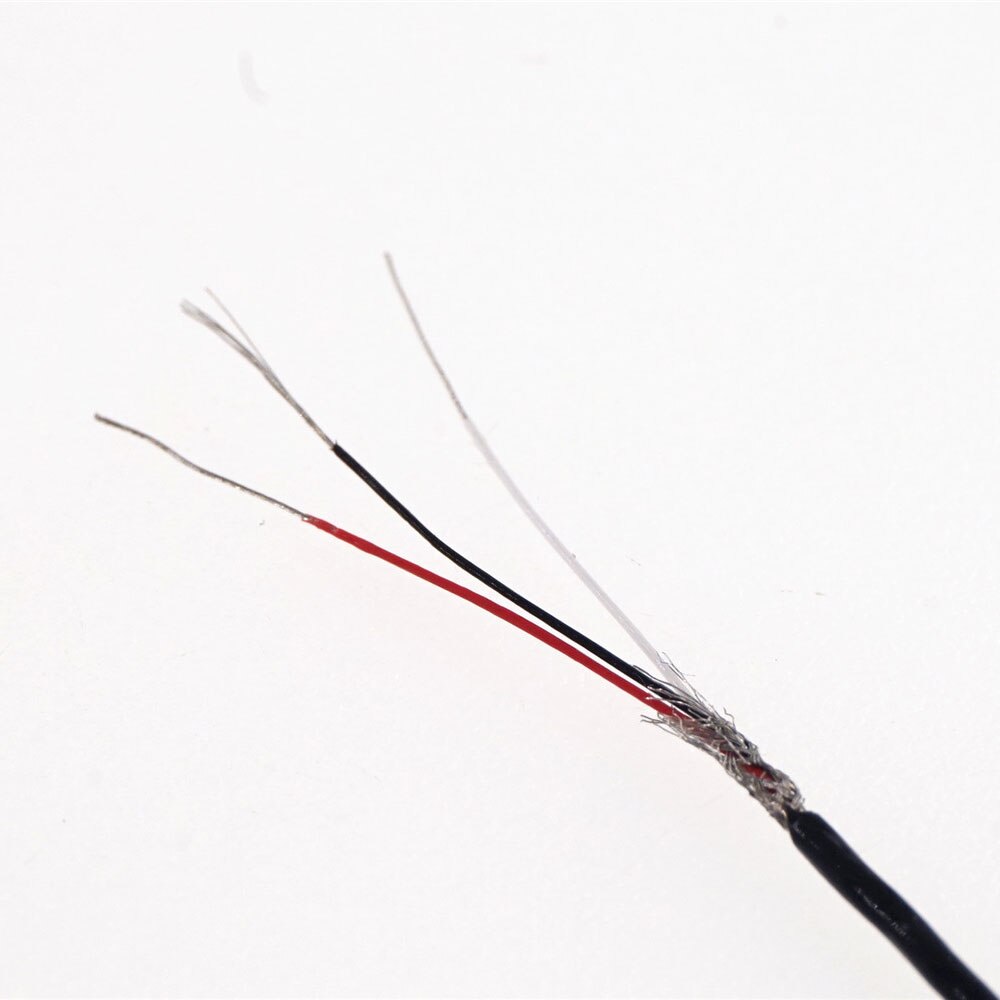 2 meters Superfine 3 Cores Braid Shield Cable Micro cable 34 AWG OD 1.2mm Tinned Copper Wire 3 Conductors one Layer Shielded