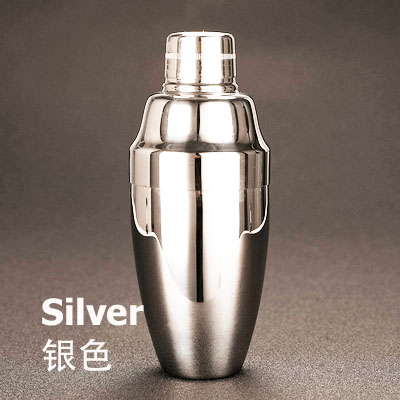 Japansk stil 500ml rustfrit stål 3- stykke cocktail shaker bar shaker skomager shaker bar værktøjer: Sølv