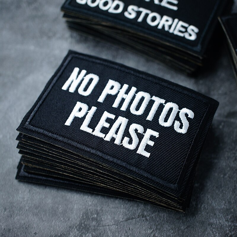 Black And White Text DIY Cloth Iron On Embroidered Badges Patches For Clothes Stickers Humorous Sentence