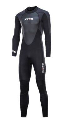 Traje de neopreno de una sola pieza de 3mm para hombre, traje de buceo térmico para invierno, traje completo de neopreno de manga larga para nadar y bucear: 2 / L