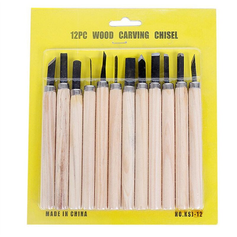 Wood Carving Knife Set 12pcs Hand Carving Tool for DIY Sculpture Carpenter 12pcs Hand Carving Tool Wood Carving Knife Set B99