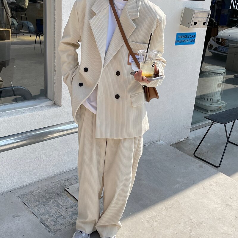 Snygg manchester oversized kavaj jacka kvinnor lös kontor dam kostym enkelknäppt kappa koreansk chic solid ytterkläder