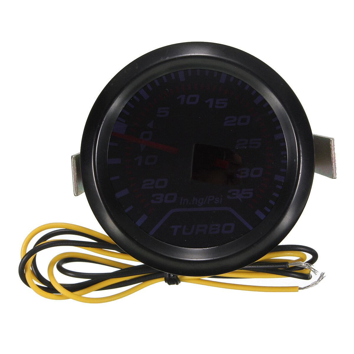 Universal 52mm 2 Car Digital LED Display Turbo Boost Pressure Gauges Meter In.HG PSI Smoke Dial Face
