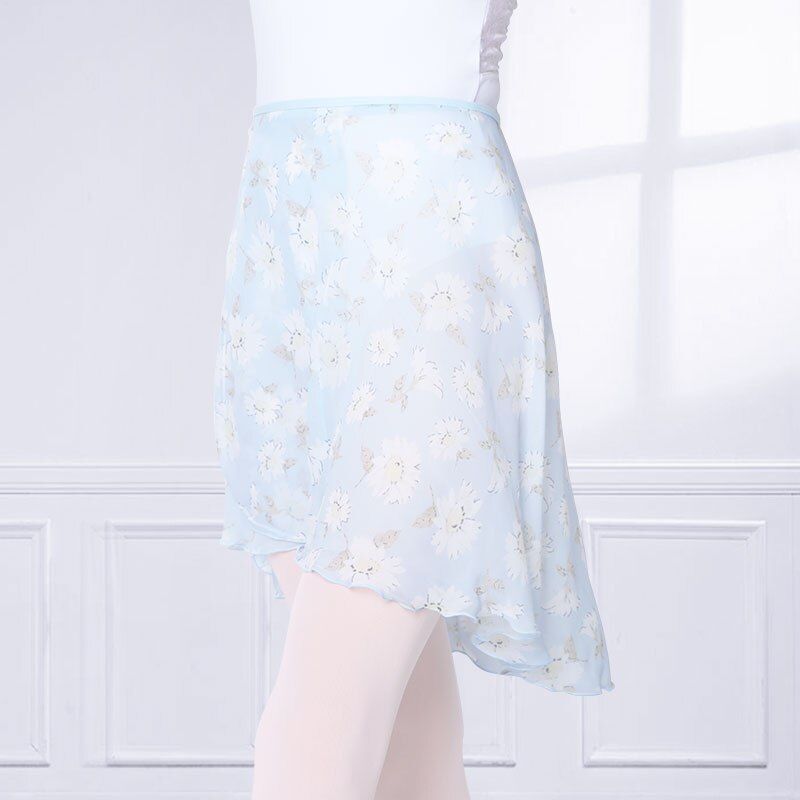Chiffon ballet nederdel kvinder voksne piger ferie wrap balsal dans nederdel blomster print korte nederdele
