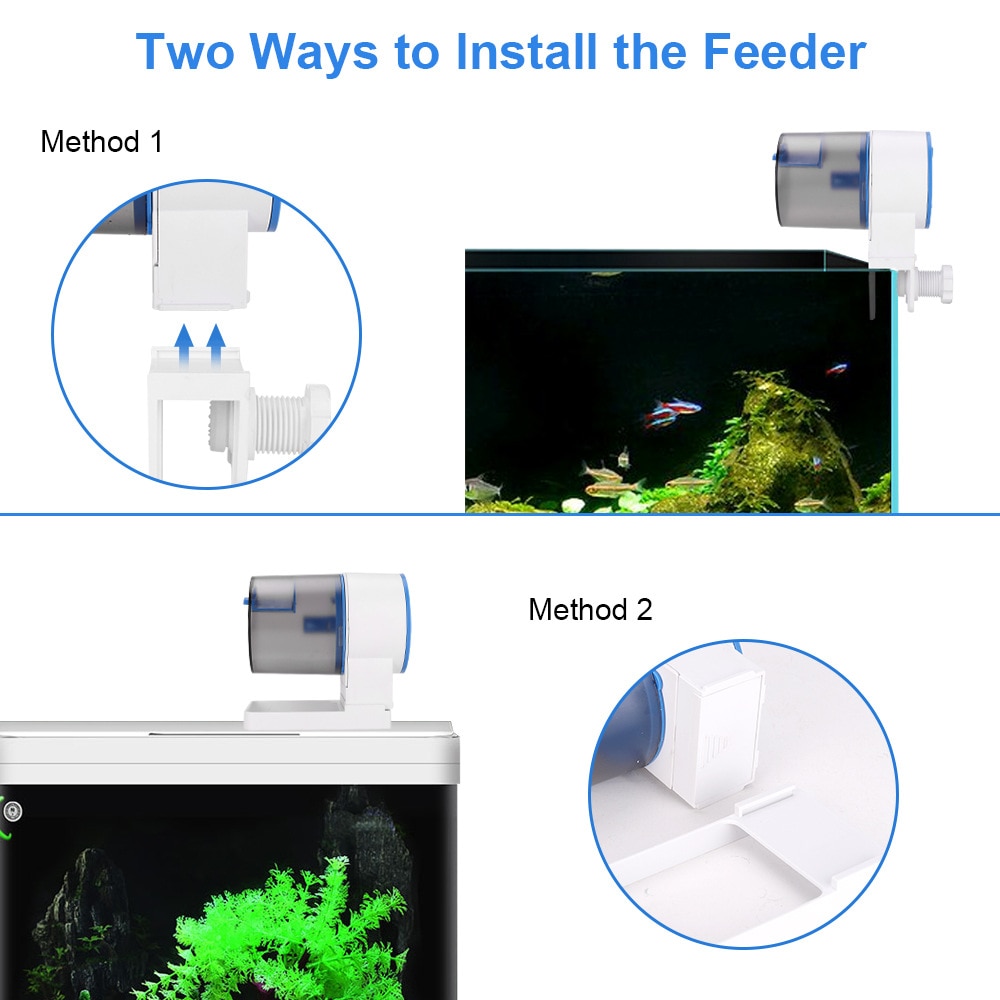 Automatic Fish Feeding With Intelligent Timing LCD Large Capacity Food Feeder For Aquarium Fish Tank Pet Feeding Dispenser