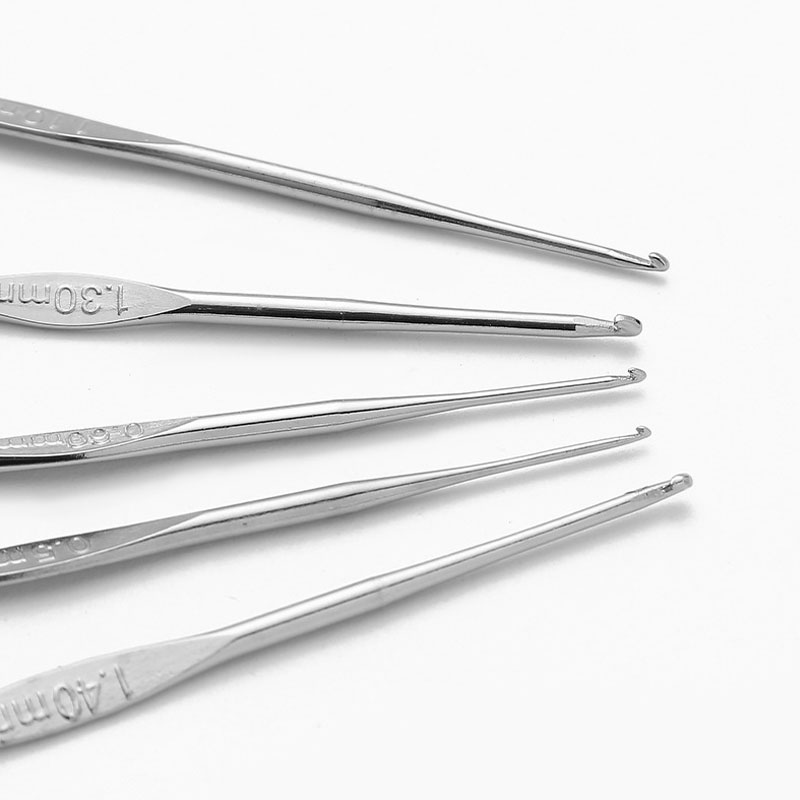 Crochets à tête unique en métal, taille 0.5mm-1.9mm, tissage de fil, artisanat, dentelle, laine, outil de besoin de CROCHET pour tricoter et accessoires