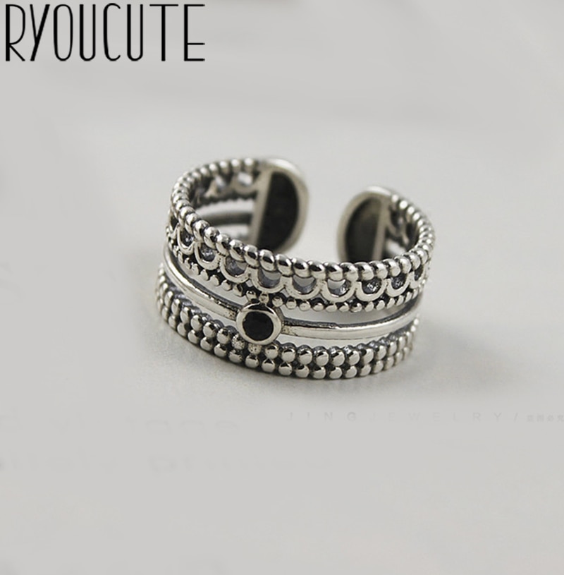 Exagéré Punk rétro argent couleur multi-couches anneaux pour femmes Boho Antique anneaux Vintage bijoux