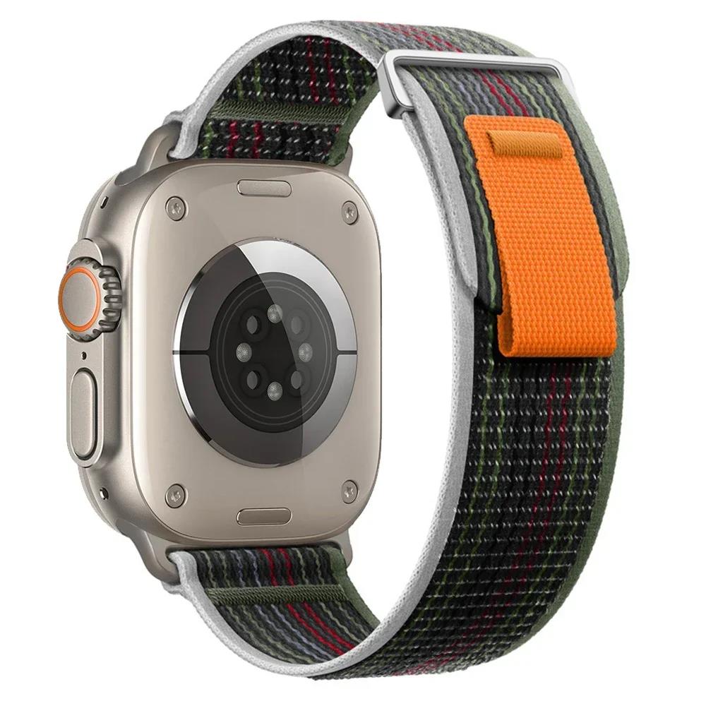 Correa Trail Loop para Apple Watch Ultra 2 49mm Series 9 8 7 45mm 41mm pulsera deportiva de nailon para iWatch 6 5 4 3 SE 44mm 40mm 42mm: BLACK WHITE / 12 mm