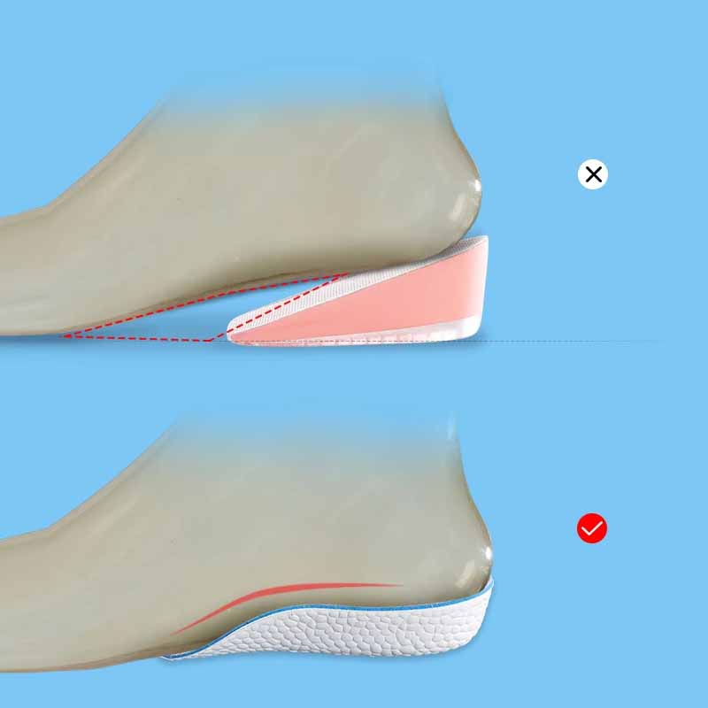 1 paio di solette per scarpe mezza soletta traspirante aumentare l'inserto del tallone scarpe sportive cuscino imbottito Unisex 1.5-3.5cm altezza aumentare solette