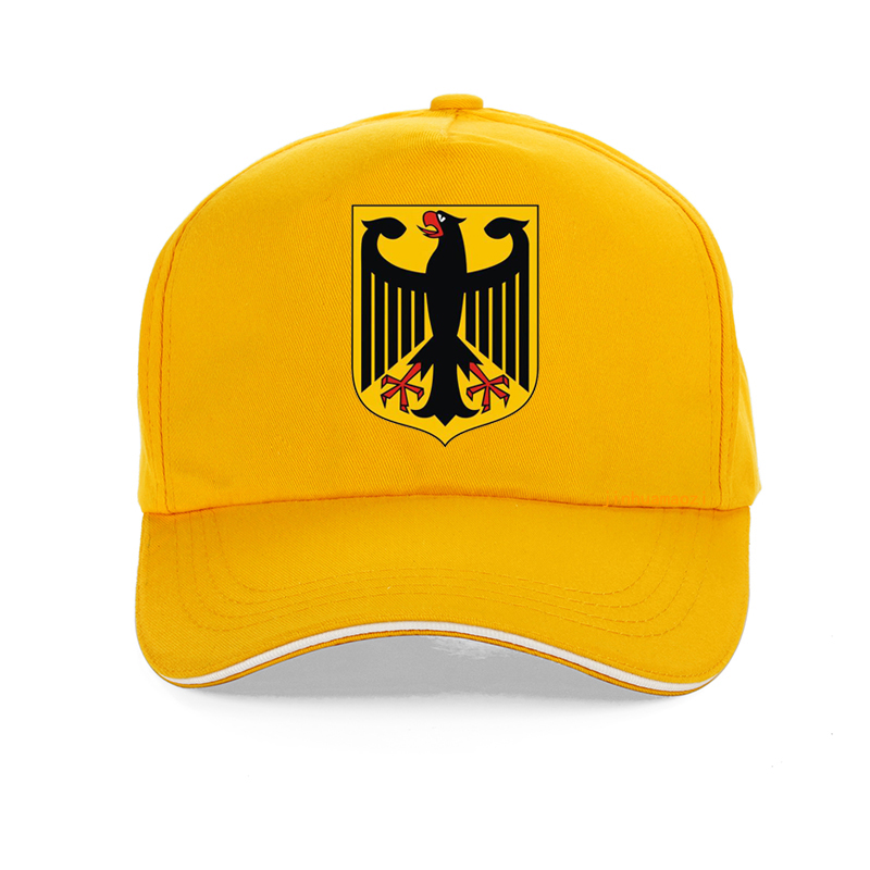 Wappen von Deutschland Baseball Kappe Neue Neutrale Baumwolle draussen Deutsche Flagge Patriot Hütte Abzeichen Männer frauen hüte knochen: Gelb