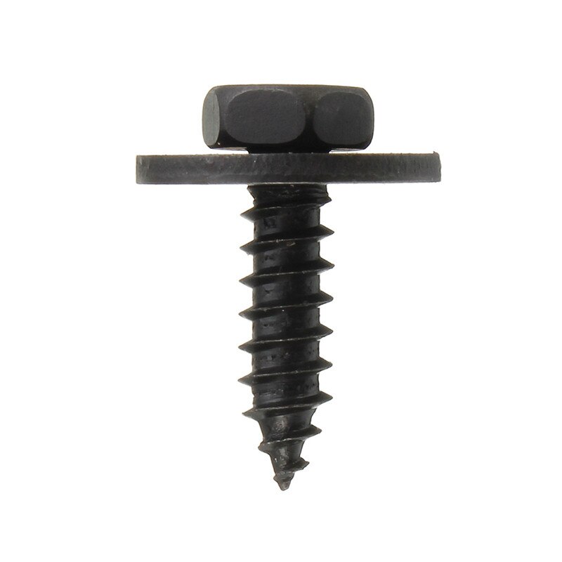 10 PCS Self Tapping Screw and Washers Self Tapping 4.8 x 19 mm Black 8mm Hex Head For BMW