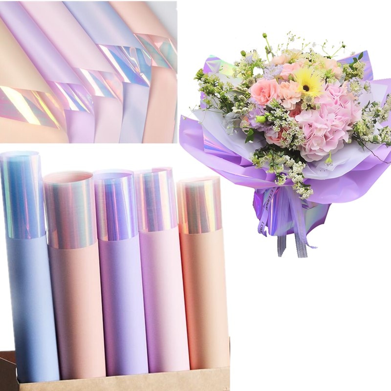 10 stuks Kleurrijke bloem inpakpapier dubbelzijdig Bloemen inpakpapier Gewikkeld papieren bloem materiaal Voor bruiloft decoratie