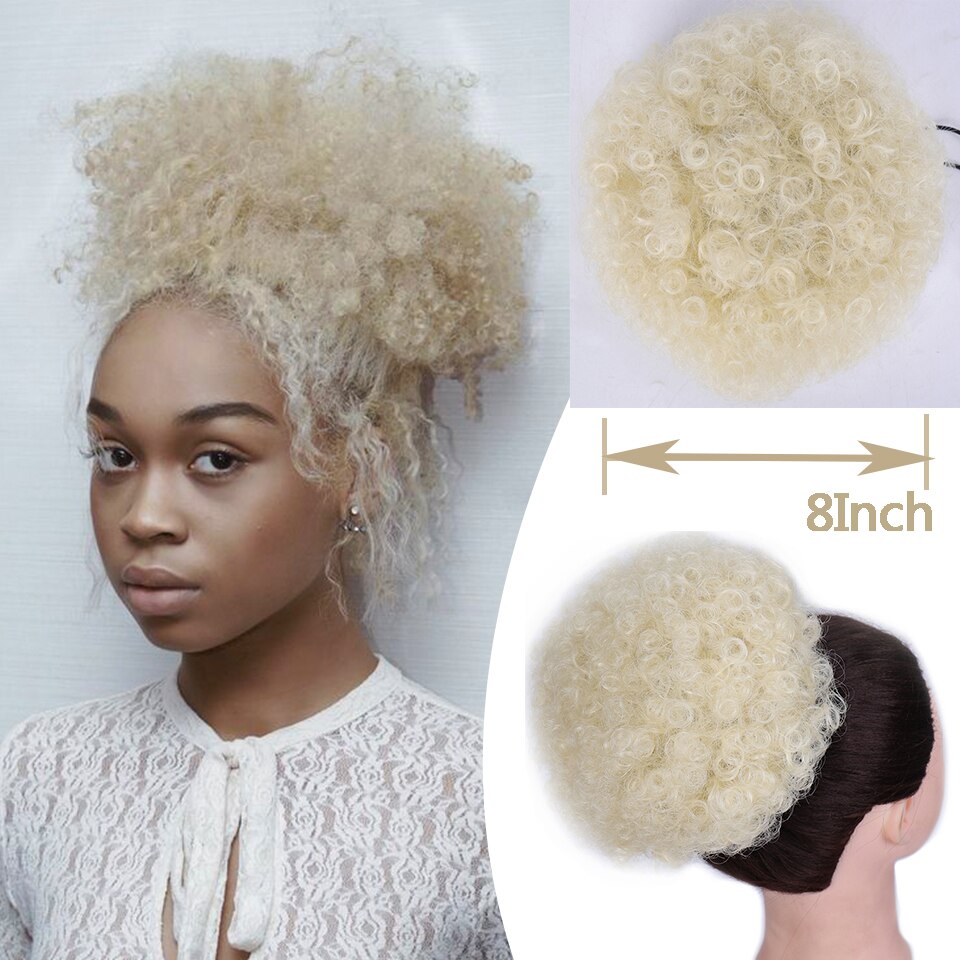 HOUYAN − Chignon naturel de coiffure, accessoire bouffant pour femmes afro, à cordon de serrage, pour queue de cheval, pour les dames: NC/4HL