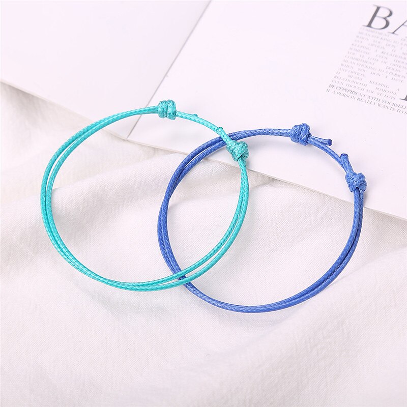 2 Pcs/set Colorful Rope Bracelets for Women and Men Couple Bracelet Jewelry Unisex Rope Chain Bracelet