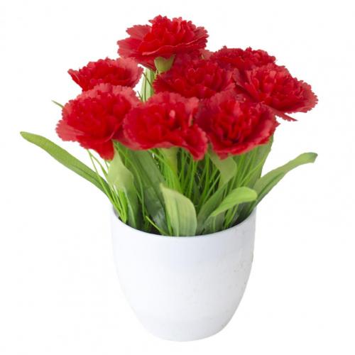 1 Set Artificial Plants Multi-use Handmade Plastic Artificial Plants Display Simulation flower set living room decoration: Red